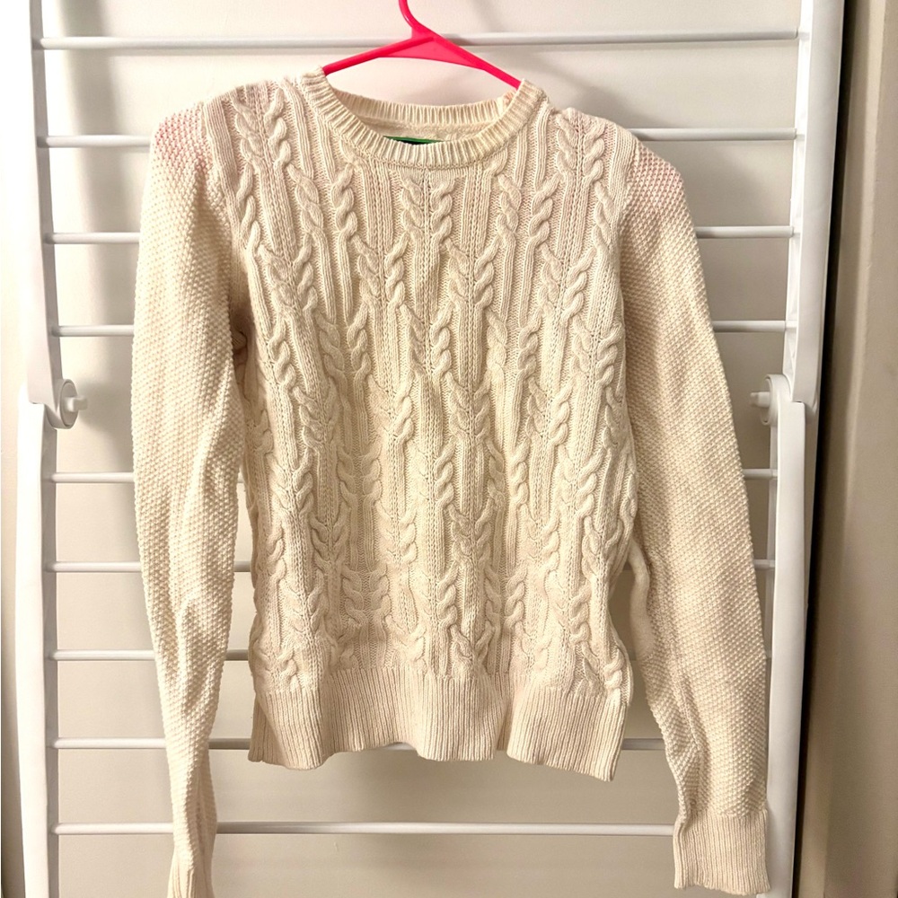 C. Wonder Cable Knit Cream Sweater